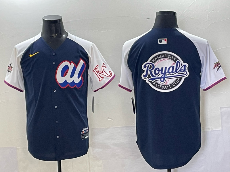 Men 2025 Kansas City Royals blank blue Nike MLB All Star jersey 002